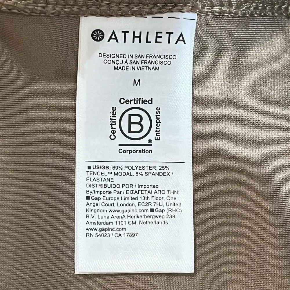 Athleta Dress Womens Medium Brown Ribbed Tank Stretch Knit Midi Athleisure - Picture 7 of 8